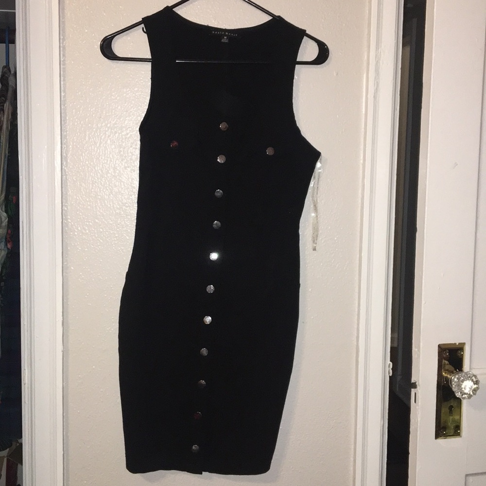 Black button down dress